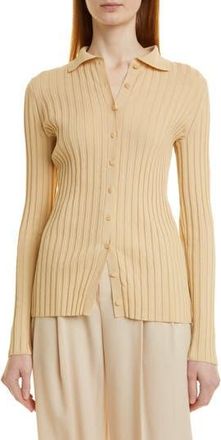Vince Collar Rib Sweater in Milk Honey at Nordstrom Rack, Size X-Small