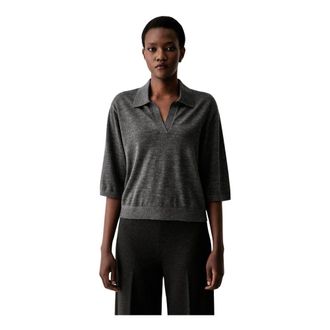 Marc O'Polo Jersey de punto con cuello en V - Knitwear - Mujer - Gris - XS
