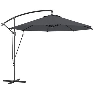 OUTSUNNY Parasol exc&eacute;ntrico 290x290x243 cm gris oscuro