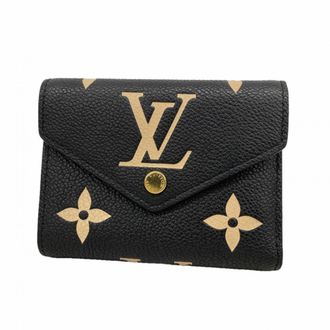 Louis Vuitton Beige Black Wallet (Tri-Fold) (Pre-Owned)