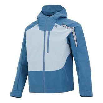 adidas Mens adidas Th Protek Wvjkt Colorblock Stripe Athleisure Casual Sports Hooded Jacket Blue HM5166