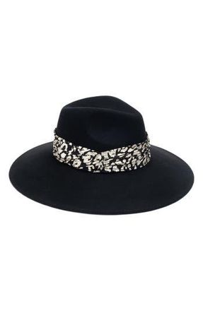 Eugenia Kim Metallic Trim Wool Fedora Hat in Black at Nordstrom Rack