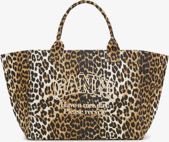 Ganni Mixed Leopard XXL Tote