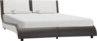 vidaXL Estructura De Cama Con Led Sin Colch&oacute;n Gris Y Blanco 120x190 Cm Vidaxl