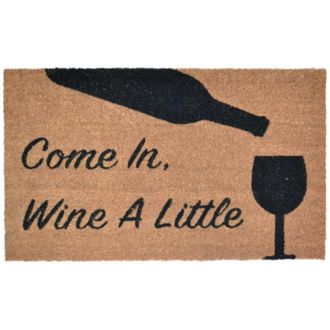 Imports Decor Funny Come In, Wine A Little Coir Door Mat, Wine Lover Welcome Doormat with Non-Slip PVC Backing, Indoor Outdoor Entrance Rug