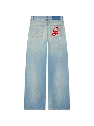 Golden Goose Paint Spatter-Effect Denim Jeans - Light Blue