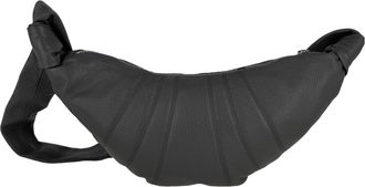 Christophe Lemaire Kleine Croissant Grain Tas in Grijs Leer