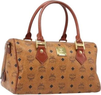 MCM Pre-owned Boston Bag - Dames - Vintage Handtas - Bruin - ONE Size - Leer - Vintage