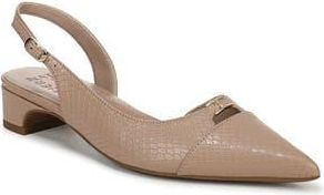 Naturalizer Sabrina Slingback Pointed Toe Pump in Beige Snake Print Faux Leather at Nordstrom Rack, Size 9.5