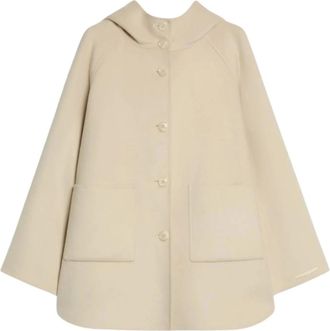 iBlues Iblortensia Jas - Dames - Ponchos - Beige - L - Wol - Jassen