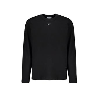 Off-white Black Cotton Mens T-Shirt
