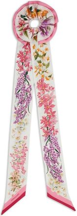 Ferragamo Spring Print Silk Scrunchie With Mini Bandeau