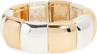 Open Edit Bold Puff Stretch Bracelet in Gold- Silver at Nordstrom