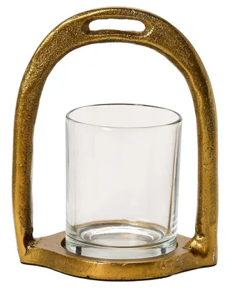 Two's Company Horseshoe Tealight Candleholder With Removable Glass