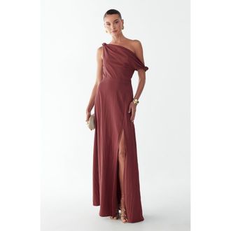 ST MRLO Elliot Maxi Dress in Burgundy at Nordstrom, Size 14