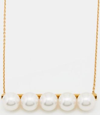 Tasaki Balance Luxe Cultured Pearl 18K Yellow Gold Necklace
