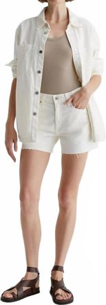 AG - Adriano Goldschmied Halle High Waist Shorts In Powder White
