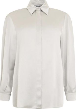Alberta Ferretti Lange mouw shirt - Dames - Overhemden - Grijs - S - Leer - Overhemden