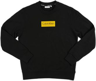 Calvin Klein Geel Logo Sweatshirt voor Casual Stijl - Heren - Sweatshirts - Zwart - 2XL - Polyester - Hoodies & sweatvesten