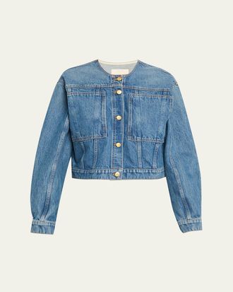 Ulla Johnson The Brair Denim Collarless Jacket
