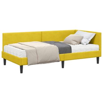 vidaXL Estructura De Cama Esquina Con Colch&oacute;n 2 Uds. Amarillo Vidaxl