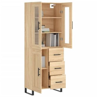 Berkfield Home Highboard Sonoma Oak 69.5x34x180 cm Engineered Wood in Light Tan