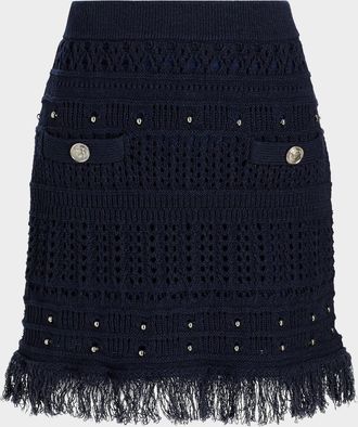 Milly Beaded Fringe Mini Skirt