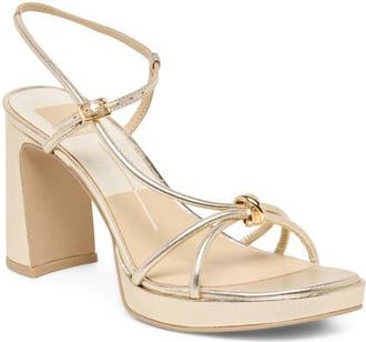 Dolce Vita Odete Platform Sandal in Gold Leather at Nordstrom, Size 6.5