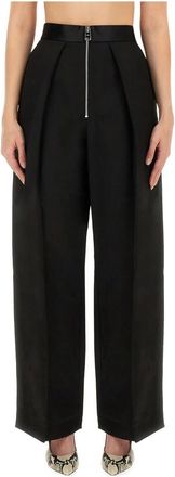 Khaite Marine Pant - Dames - Wijde Broeken - Zwart - 2XS - Leer - Broeken
