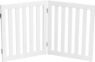 Costway Costway Cerca De Madera 60 Cm Plegable Para Mascotas Cerca Amplia Extra Giratoria A 360&deg;, Barrera Expandible (2 Paneles Blanco)