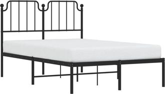 vidaXL Vidaxl - Metal Bed Frame without Mattress with Headboard Black 120x200cm