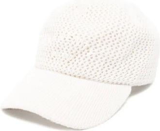 Eleventy Gebreide honkbalpet - Beige