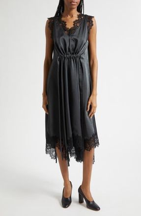 3.1 Phillip Lim Lace Detail Satin Dress in Slate at Nordstrom, Size 12