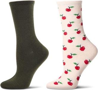 MeMoi Assorted 2-Pack Crew Socks in Green at Nordstrom, Size 9