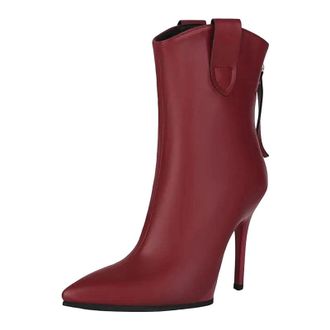 Generic Womens Sexy Ankle Boots Pointed Toe Super High Stiletto Heel With Back Zipper For Banquet And Party Events