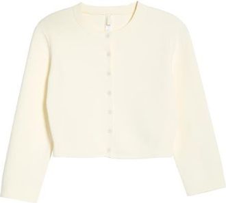 SKIMS Crop Cardigan in Egret at Nordstrom, Size Xx-Small