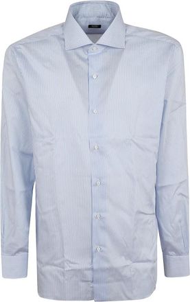 Barba Neck Shirt - Heren - Zakelijke Overhemden - Blauw - 2XL - Overhemden