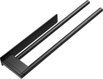 OEM Toallero Sin Taladro - Negro - Barra Para Toallas Mate - Acero Inoxidable Para Ba&ntilde;o - Toallero De Ba&ntilde;o - Toallero Autoadhesivo - Doble - 39 Cm