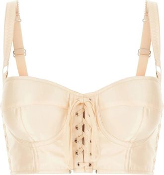 Dolce & Gabbana Bralette Top met Corsetdetails - Dames - Tops zonder mouwen - Roze - L - Katoen - Tops