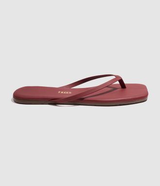 Tkees Tongs Square Toe Lily Burgundy