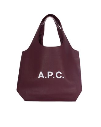 A.P.C. Ninon Tote Shoulder Bag in Burgundy