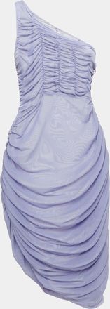 Guizio Danielle Guizio Purple Mesh Ruched Mini Dress