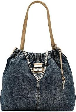 Marc Jacobs The Denim Suede Cristina Tote Handbags Dark Wash Indigo, Cotton/Denim/Polyester