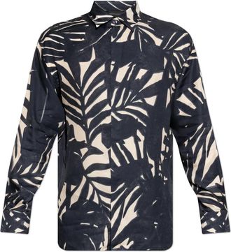 Emporio Armani Comfort-fit Fluid Viscose Shirt - Heren - Casual Overhemden - Blauw - XL - Overhemden