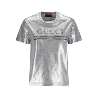 Gucci T-Shirts, female, Gray, 2XS, Retro 70s Fashion Collection