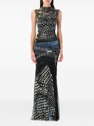 Ottolinger Maxi-jurk met print - Zwart