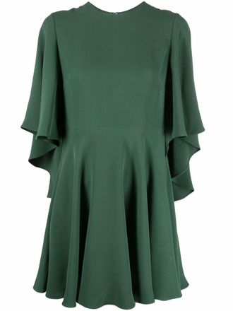 Valentino Garavani flared mini dress - women - Silk - 48 - Green