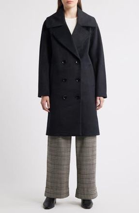Bernardo Double Breasted Knit Coat in Black at Nordstrom Rack, Size Xx-Large