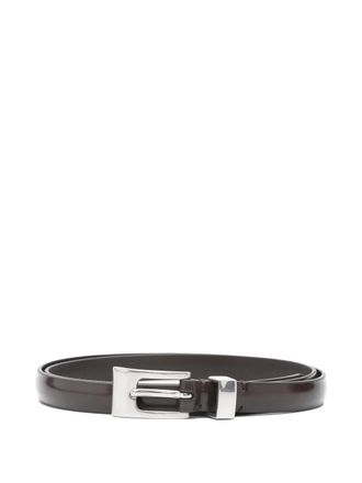 The Row silver-tone buckle belt - Brown