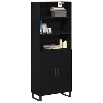 Berkfield Home Highboard Black Oak 69.5x34x180 cm Engineered Wood